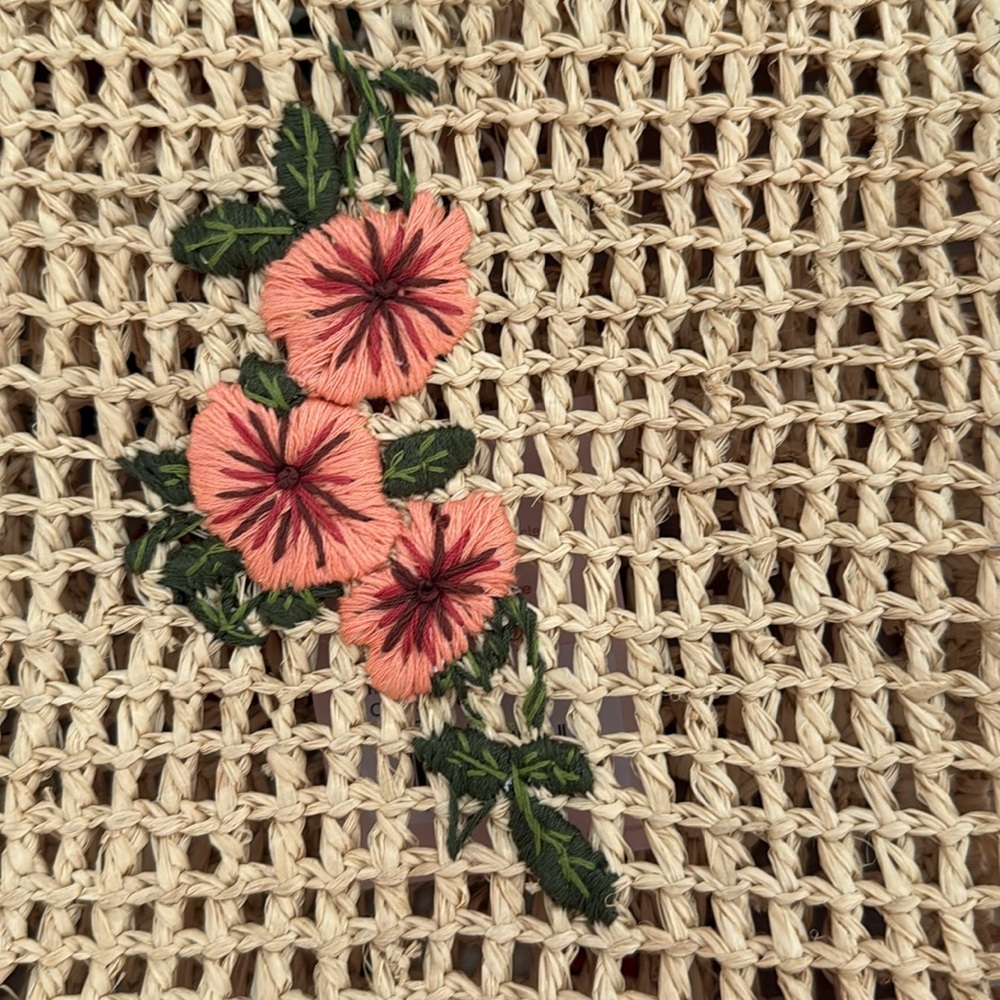 Rouge, Paris, canvas basket raffia bag NWT - Picture 6 of 6